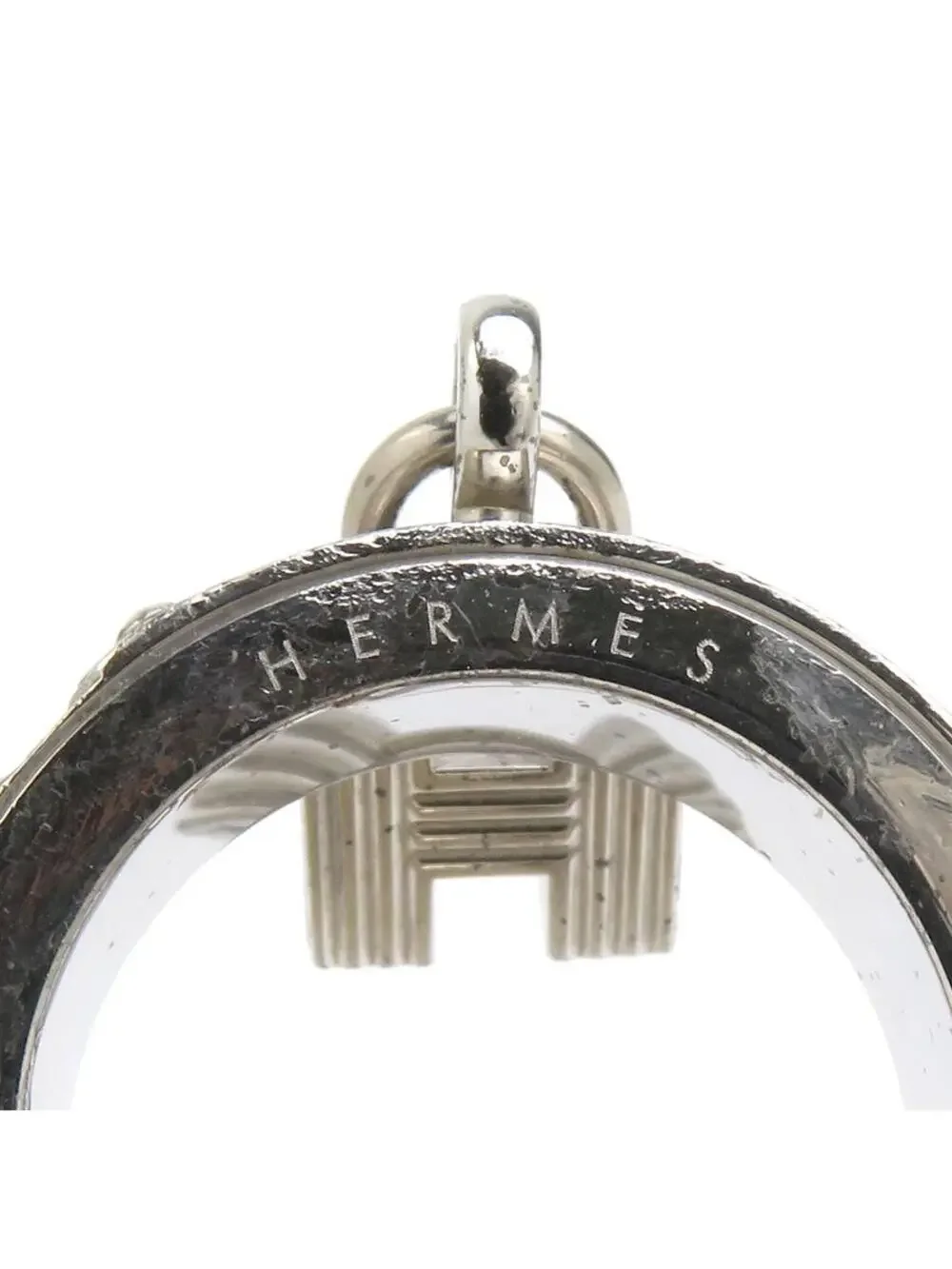 Auth Hermes H Cadena Charm Scarf Ring #339248H16B